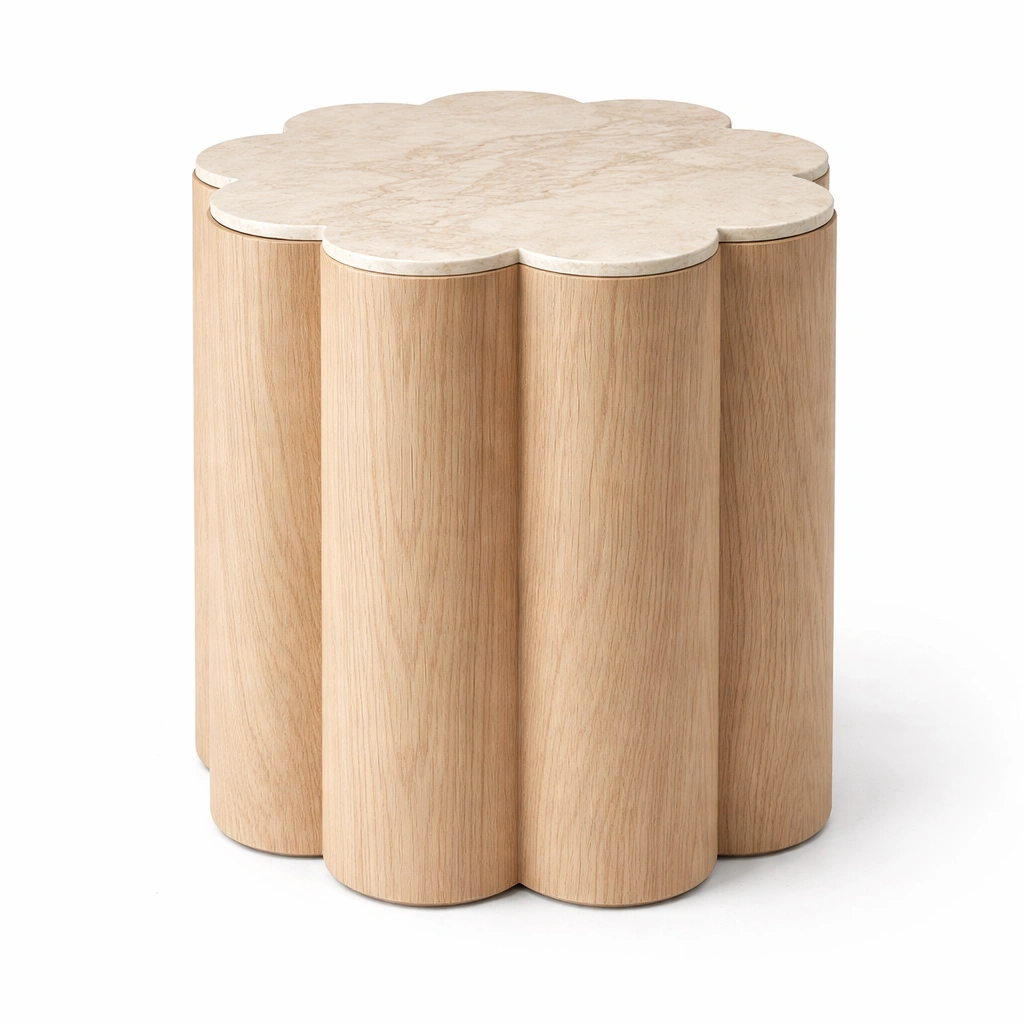 Table dappoint design fleur bois C Bois clair-nestifyo