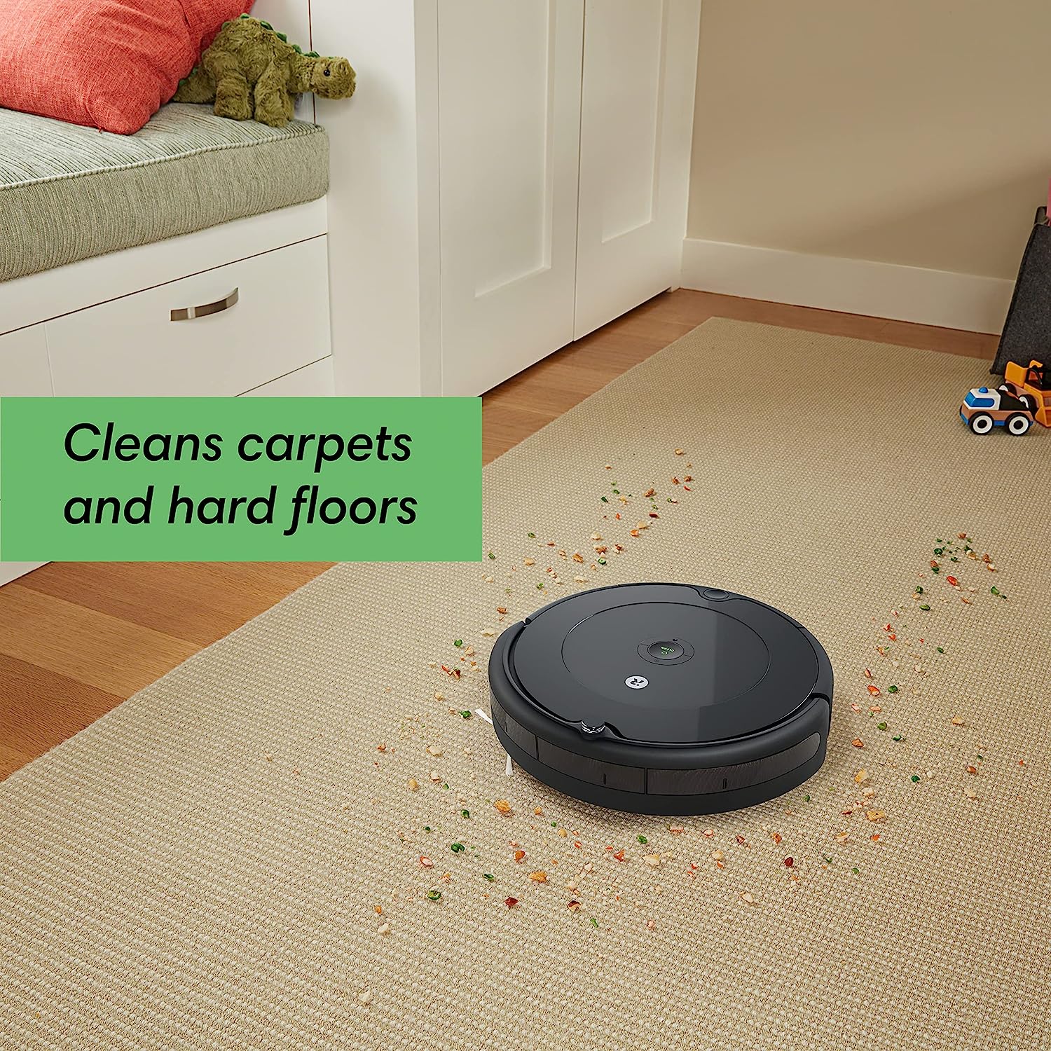 iRobot Roomba 694 Robot Aspiradora-Wi-Fi Conectividad, recomendaciones de Limpieza Personalizadas, Funciona con Alexa, Bueno para Pelo de Mascotas, alfombras, Suelos Duros, autocarga, Roomba 694-trapo