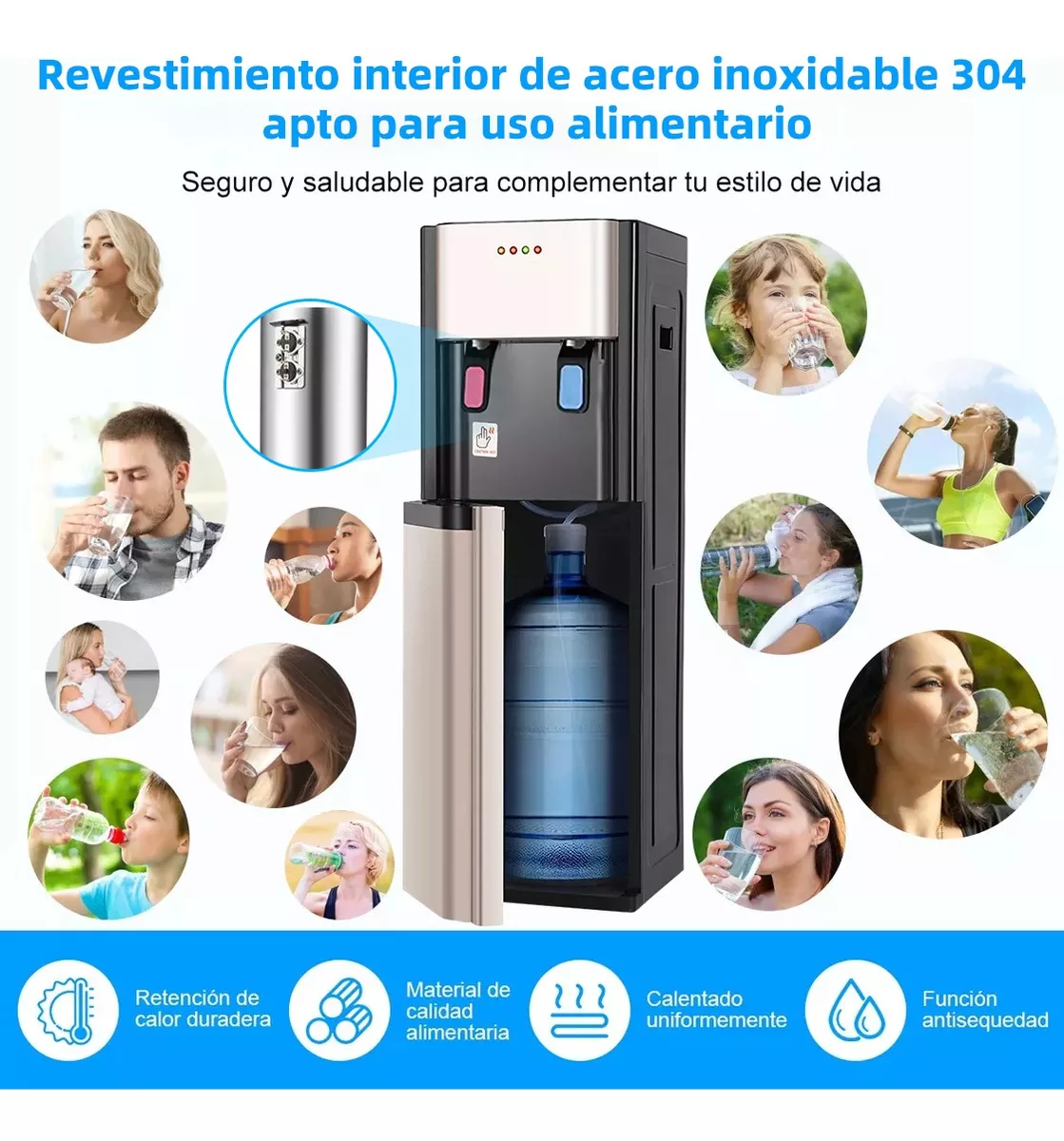 Dispensador eléctrico de agua fría y caliente botella de agua oculta-----Llave hexagonal en forma de copo de nieve