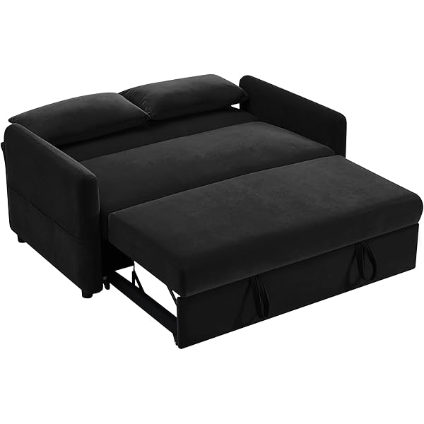 Sofá cama convertible multifuncional 3 en 1 tamaño Queen, cómodo sofá cama extraíble de terciopelo de 63,8"