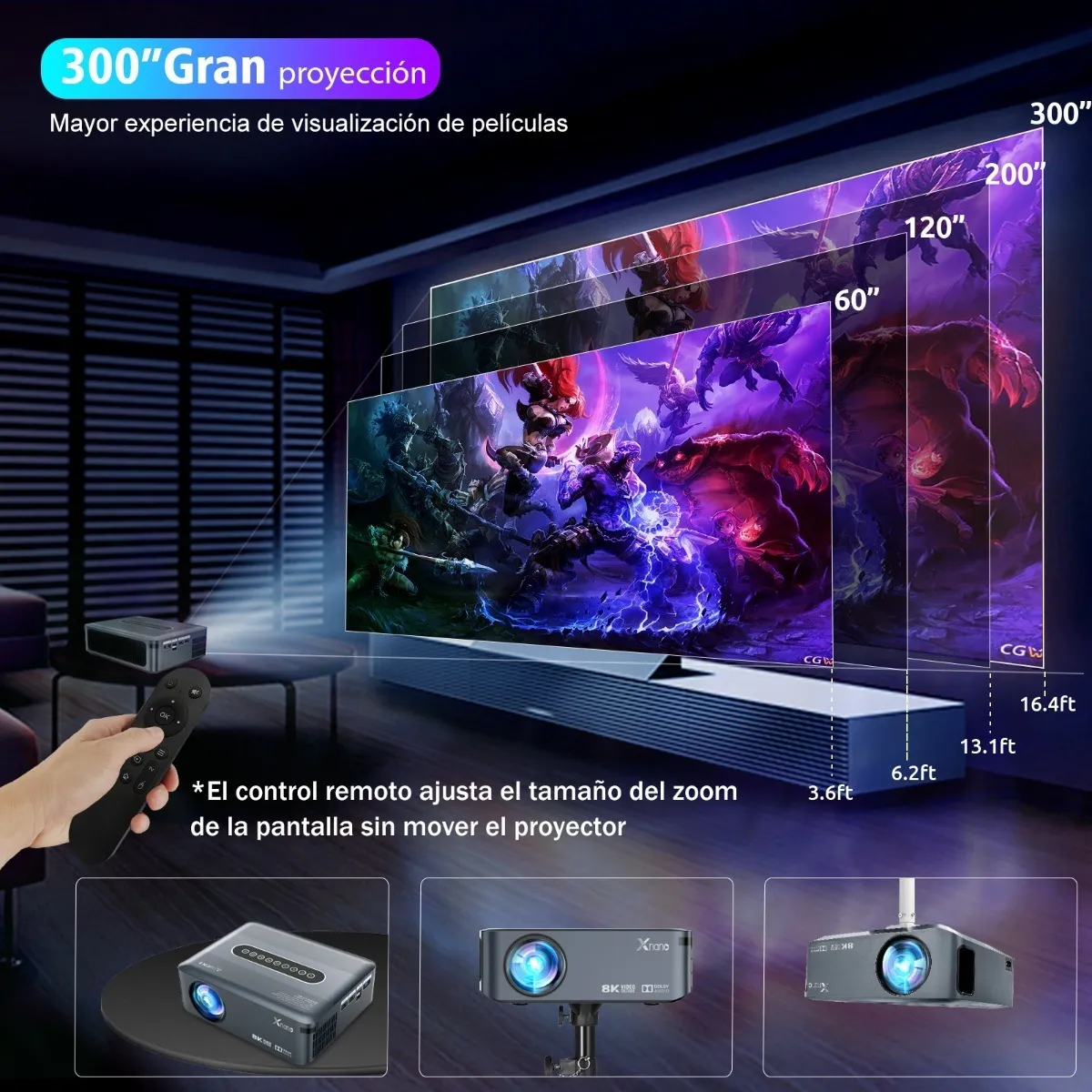 Proyector Profesional 8k Android Wifi Full Hd 1080p 18000 Lm