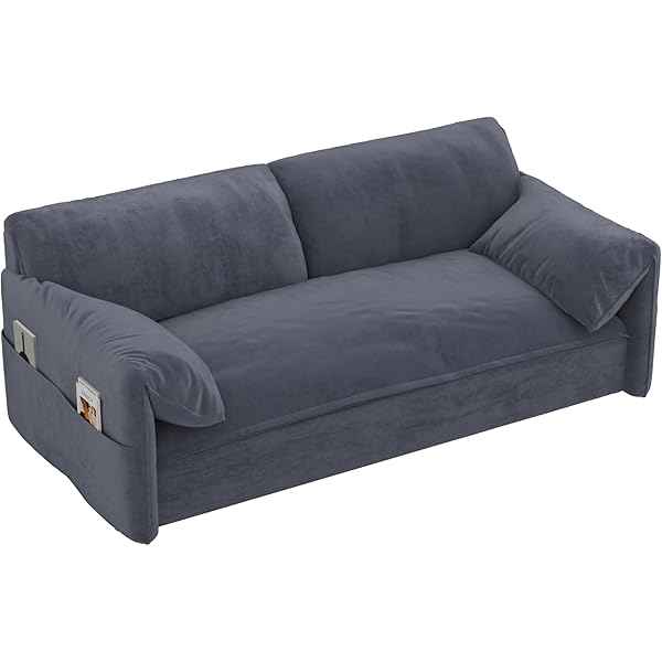 Sofá cama convertible multifuncional 3 en 1 tamaño Queen, cómodo sofá cama extraíble de terciopelo de 63,8"