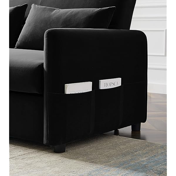 Sofá cama convertible multifuncional 3 en 1 tamaño Queen, cómodo sofá cama extraíble de terciopelo de 63,8"