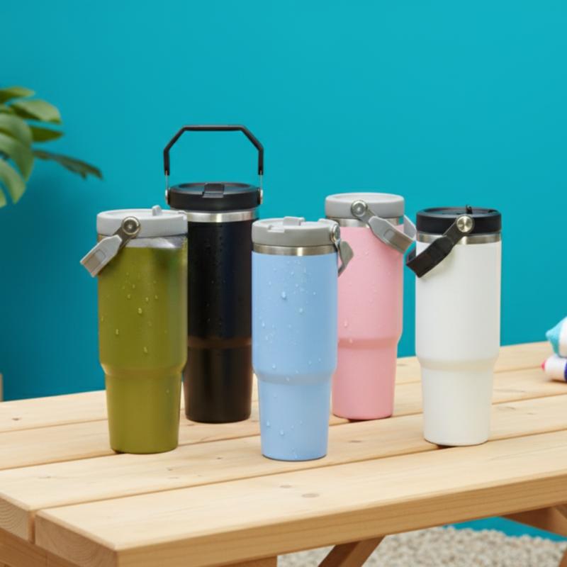 Vaso Tumbler Mug Termico Botella Agua Buffer Acero Inox 600ML Libre de BPA con Sistema de Doble Pared para Temperatura Ideal por Horas HYF-2002