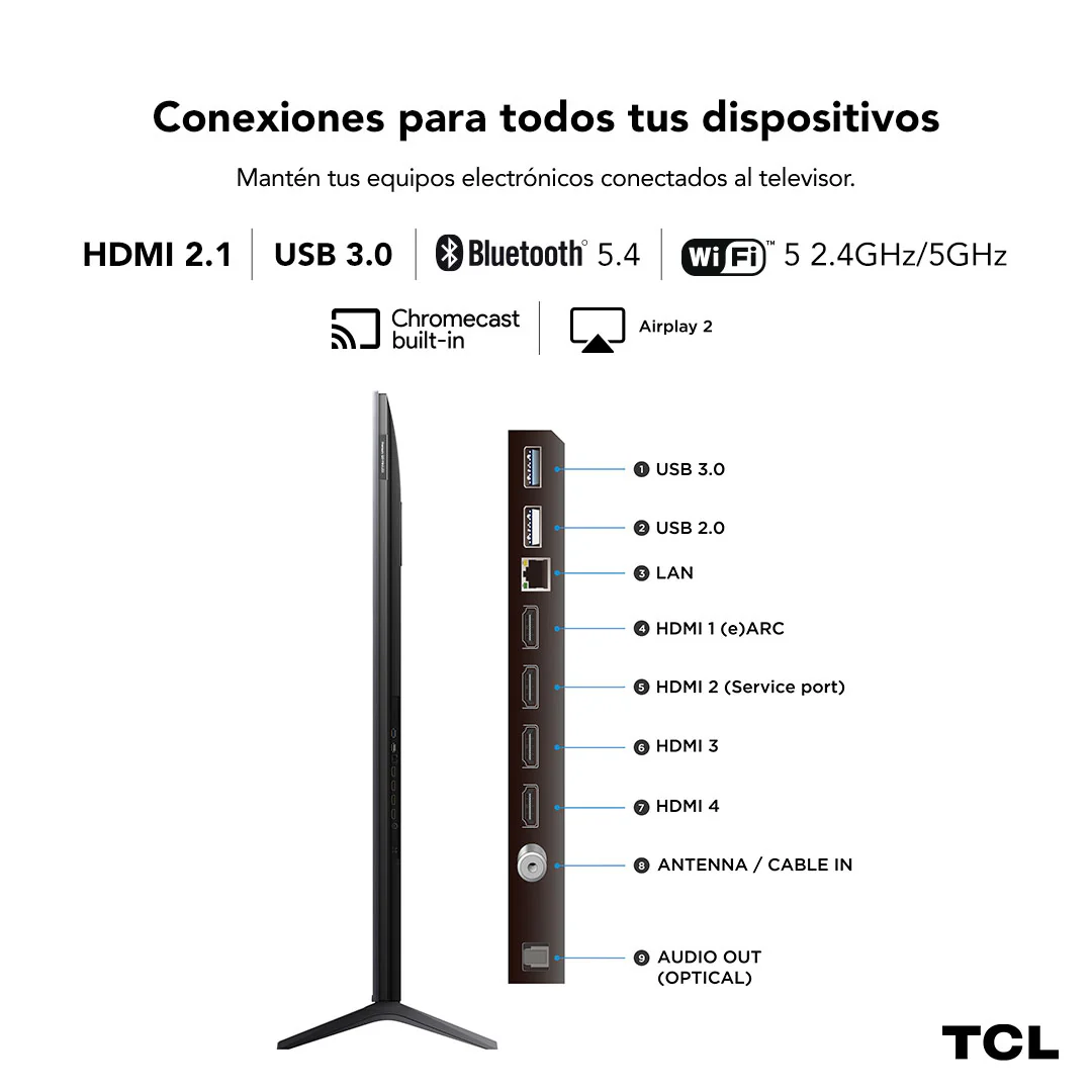 Smart TV 85" TCL 4K Mini LED 85C6K