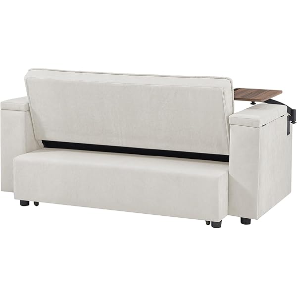 Sofá cama convertible multifuncional 3 en 1 tamaño Queen, cómodo sofá cama extraíble de terciopelo de 63,8"