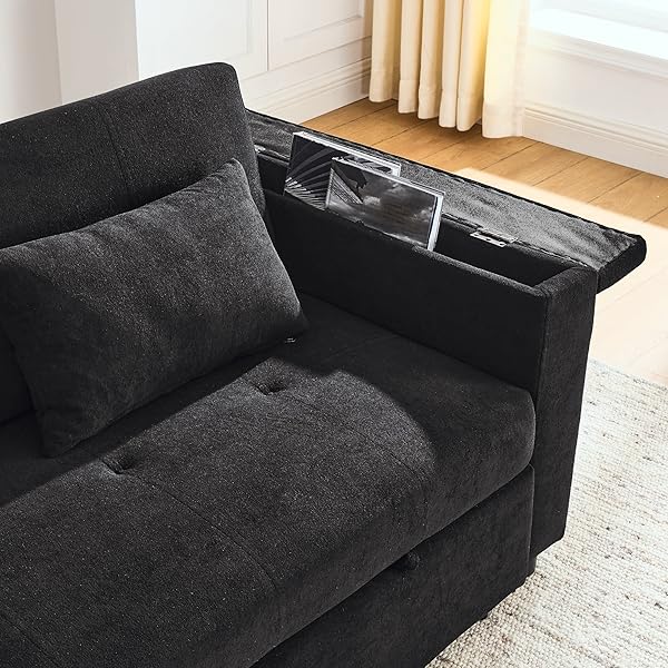 Sofá cama convertible multifuncional 3 en 1 tamaño Queen, cómodo sofá cama extraíble de terciopelo de 63,8"