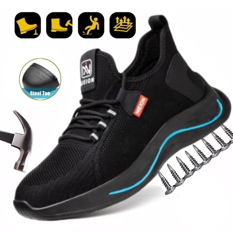 NIEION Zapatos De Seguridad Mujer Zapatillas Mujer Trabajo Tenis Sport Industriale De Fibra  Industrial Trabajo Ligero Tenis Para Mujer Y Hombre Work Shoes Para Hombre Y Mujer