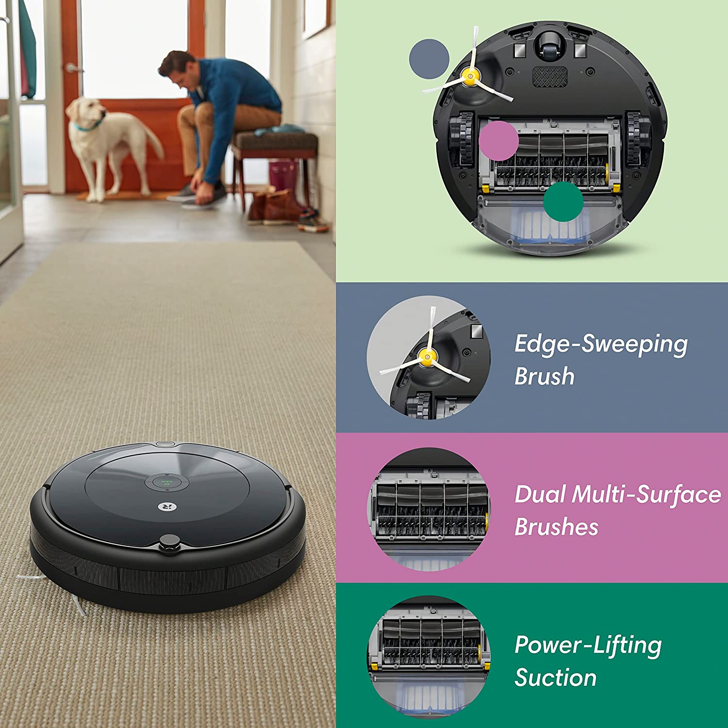 iRobot Roomba 694 Robot Aspiradora-Wi-Fi Conectividad, recomendaciones de Limpieza Personalizadas, Funciona con Alexa, Bueno para Pelo de Mascotas, alfombras, Suelos Duros, autocarga, Roomba 694-trapo