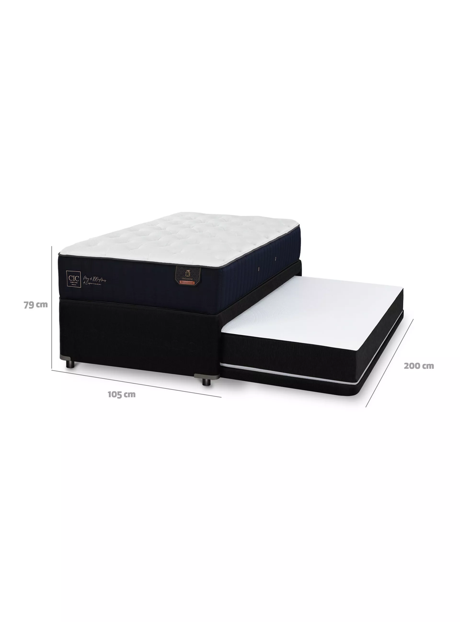 Diván Cama Premium 1.5 Plazas Black