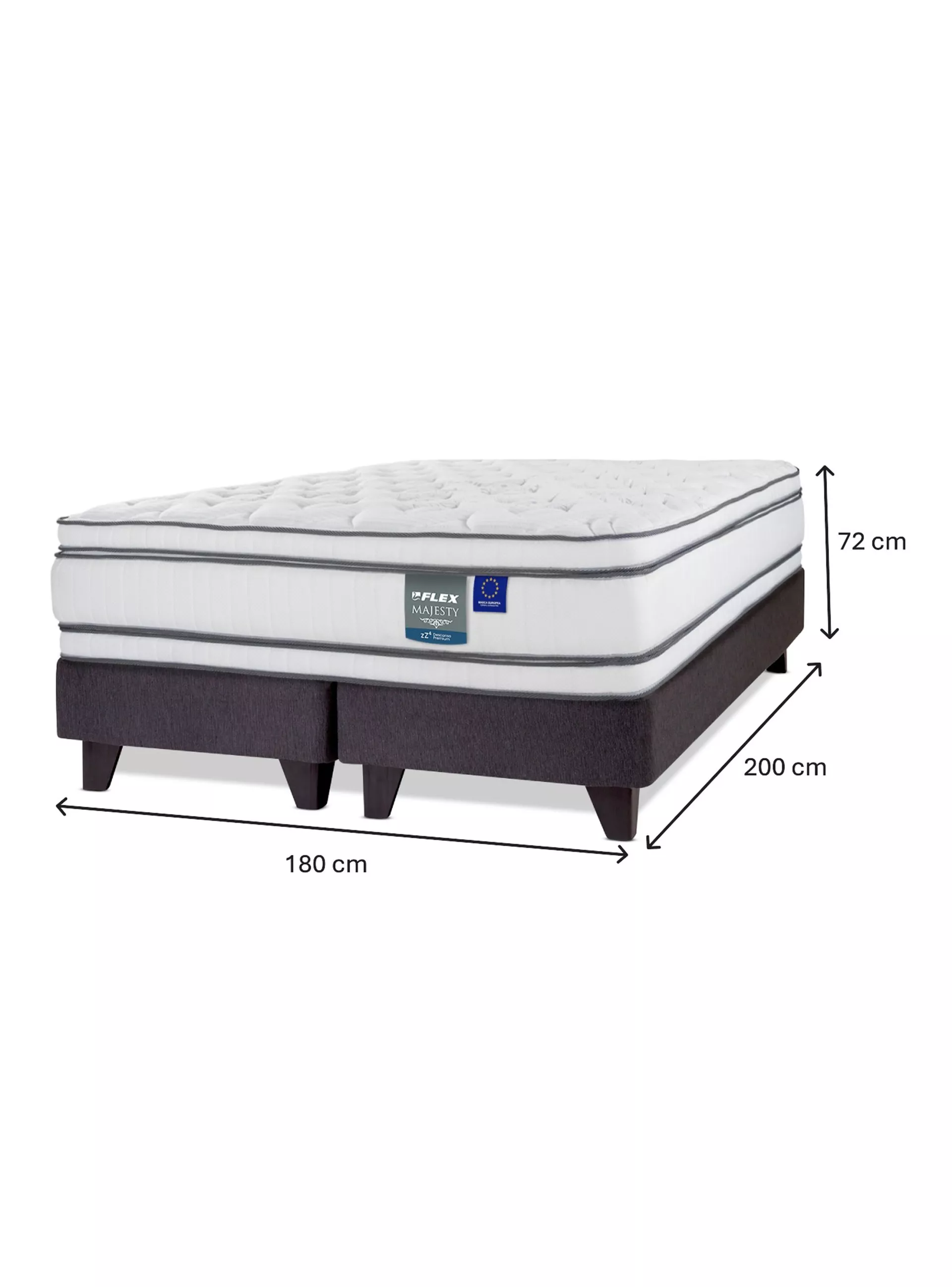 Cama Europea Majesty King Base Dividida Grafito