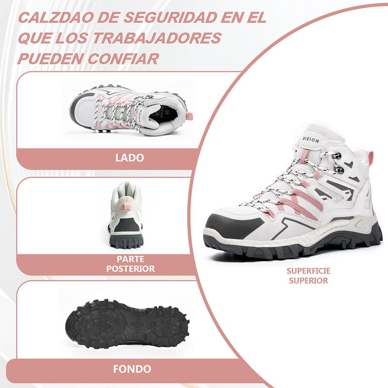 NIEION Botas De Seguridad Zapatos De Seguridad Para Mujer Botas Para Mujer Industrial Ligeros Para Mujer Transpirables Botas De Trabajo Para Hombre,Anti-Smash Anti-Puncture Botas