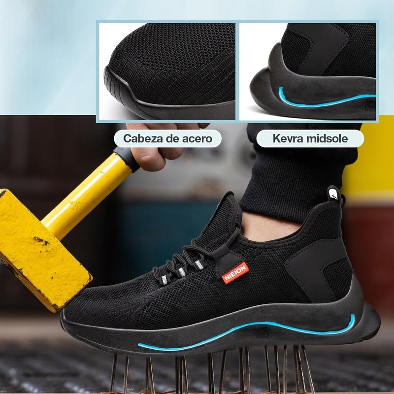 NIEION Zapatos De Seguridad Mujer Zapatillas Mujer Trabajo Tenis Sport Industriale De Fibra  Industrial Trabajo Ligero Tenis Para Mujer Y Hombre Work Shoes Para Hombre Y Mujer