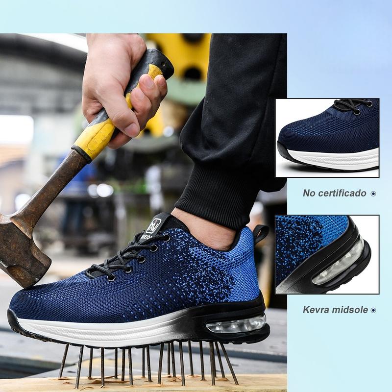 NIEION Zapatos De Seguridad, Tenis De Seguridad, Anti-Smash Anti-Puncture, Zapatos De Seguridad Para Mujer, Zapatos De Seguridad Para Hombre, Zapatos De Trabajo Para Mujer Y Hombre