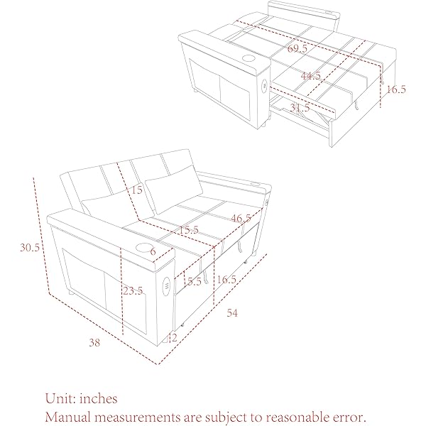 Sofá cama convertible multifuncional 3 en 1 tamaño Queen, cómodo sofá cama extraíble de terciopelo de 63,8"