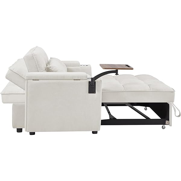 Sofá cama convertible multifuncional 3 en 1 tamaño Queen, cómodo sofá cama extraíble de terciopelo de 63,8"