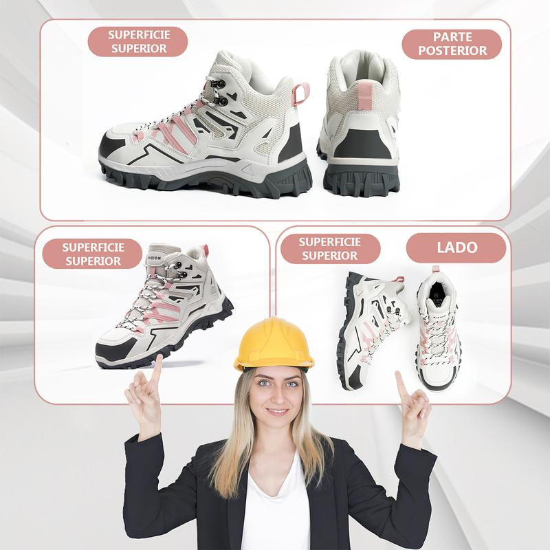 NIEION Botas De Seguridad Zapatos De Seguridad Para Mujer Botas Para Mujer Industrial Ligeros Para Mujer Transpirables Botas De Trabajo Para Hombre,Anti-Smash Anti-Puncture Botas