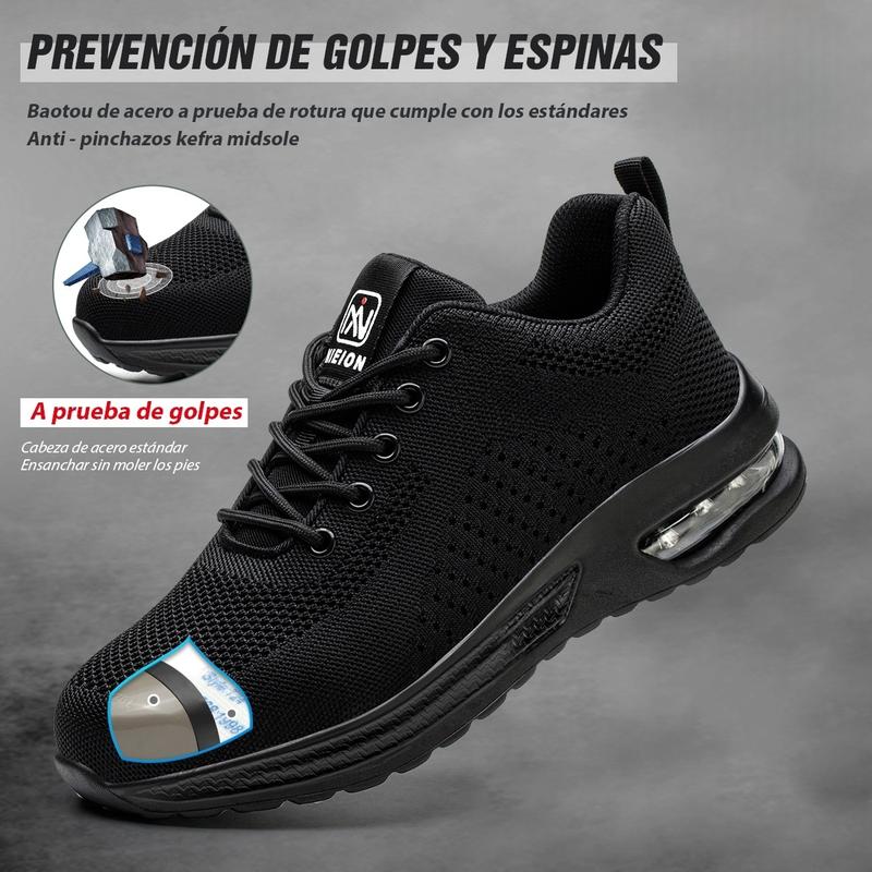 NIEION Zapatos De Seguridad, Tenis De Seguridad, Anti-Smash Anti-Puncture, Zapatos De Seguridad Para Mujer, Zapatos De Seguridad Para Hombre, Zapatos De Trabajo Para Mujer Y Hombre