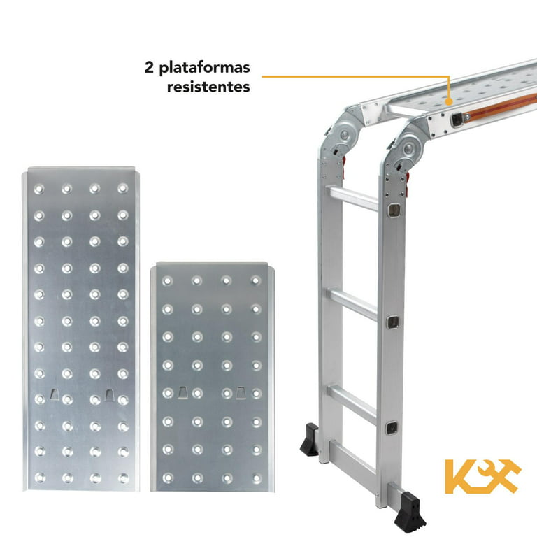 Escalera Multiposiciones De Aluminio 3.5 Metros 12 Peldaños Kingsman KMEM35-toalla de limpieza