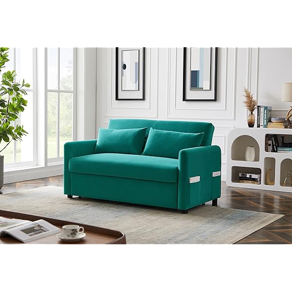 Sofá cama convertible multifuncional 3 en 1 tamaño Queen, cómodo sofá cama extraíble de terciopelo de 63,8"