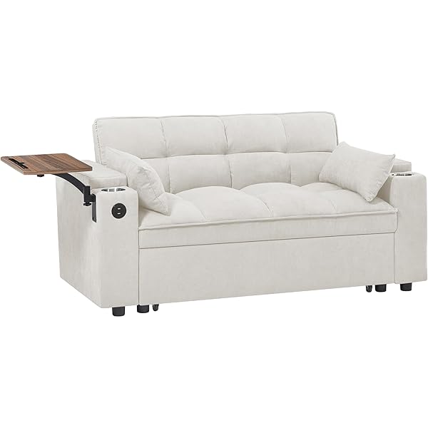 Sofá cama convertible multifuncional 3 en 1 tamaño Queen, cómodo sofá cama extraíble de terciopelo de 63,8"
