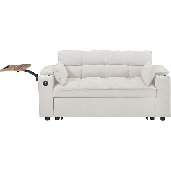 Sofá cama convertible multifuncional 3 en 1 tamaño Queen, cómodo sofá cama extraíble de terciopelo de 63,8"