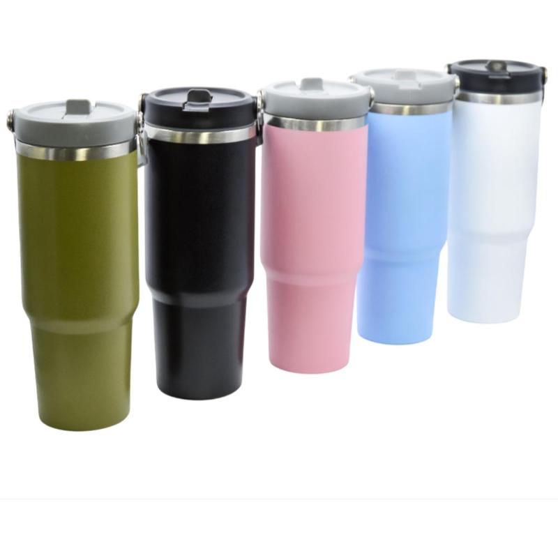 Vaso Tumbler Mug Termico Botella Agua Buffer Acero Inox 600ML Libre de BPA con Sistema de Doble Pared para Temperatura Ideal por Horas HYF-2002