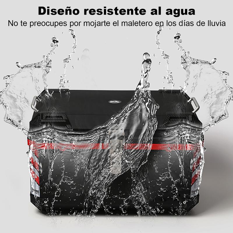 top case cajuela para moto caja trasera baul maletero motocicleta 2 cascos con respaldo llaves abs 68l