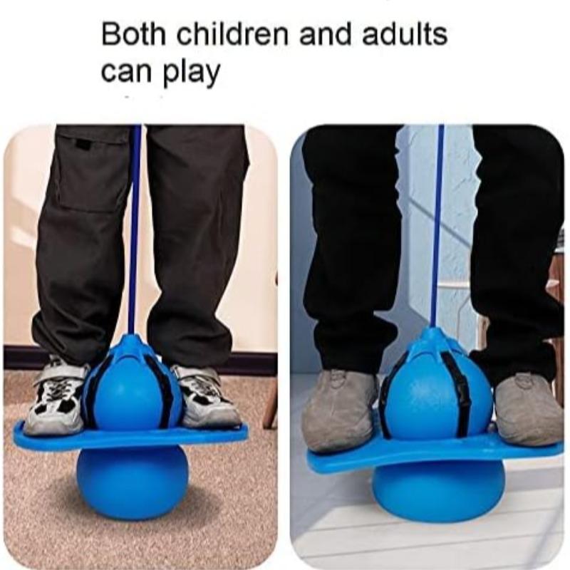 Pogo Jumper with Handle and Ball Pump, High Jump Toy Bounce Jump Trick Board Pogo Bouncing Ball Safe and Fun Pogo Stick for Kids Boys Girls and Adults Prolonged Use