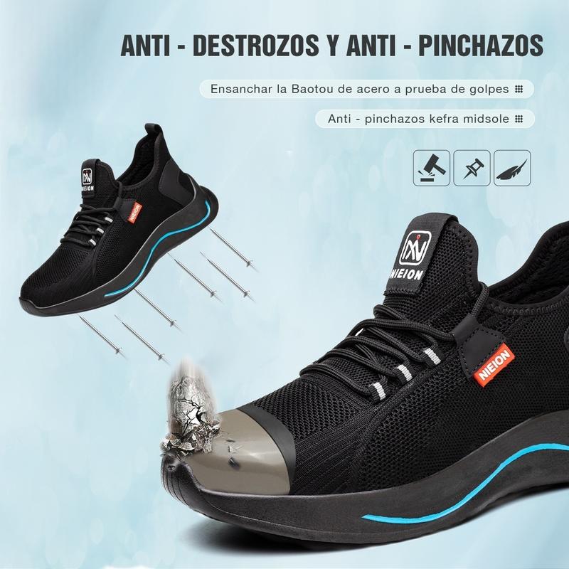 NIEION Zapatos De Seguridad Mujer Zapatillas Mujer Trabajo Tenis Sport Industriale De Fibra  Industrial Trabajo Ligero Tenis Para Mujer Y Hombre Work Shoes Para Hombre Y Mujer