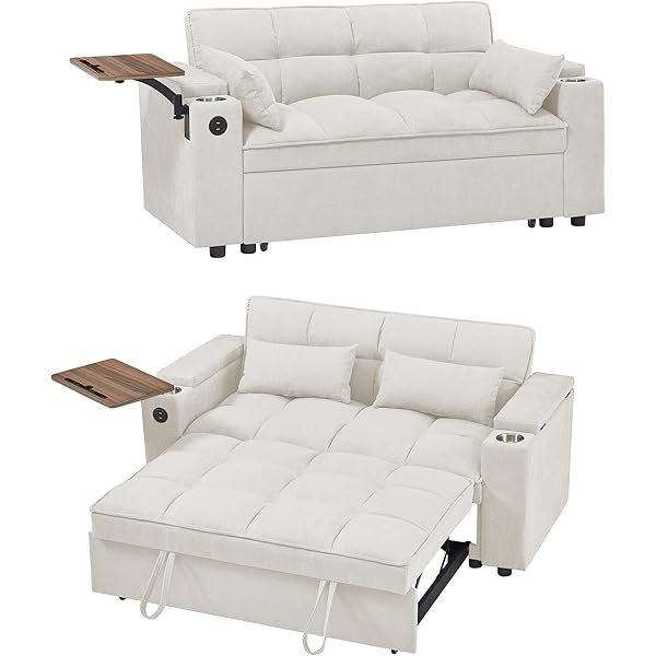 Sofá cama convertible multifuncional 3 en 1 tamaño Queen, cómodo sofá cama extraíble de terciopelo de 63,8"