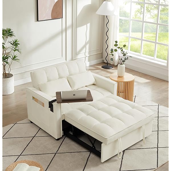 Sofá cama convertible multifuncional 3 en 1 tamaño Queen, cómodo sofá cama extraíble de terciopelo de 63,8"