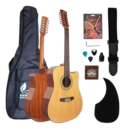 Guitarra Acústica 12 Cuerdas 42 Pulgadas Abeto Accesorios
