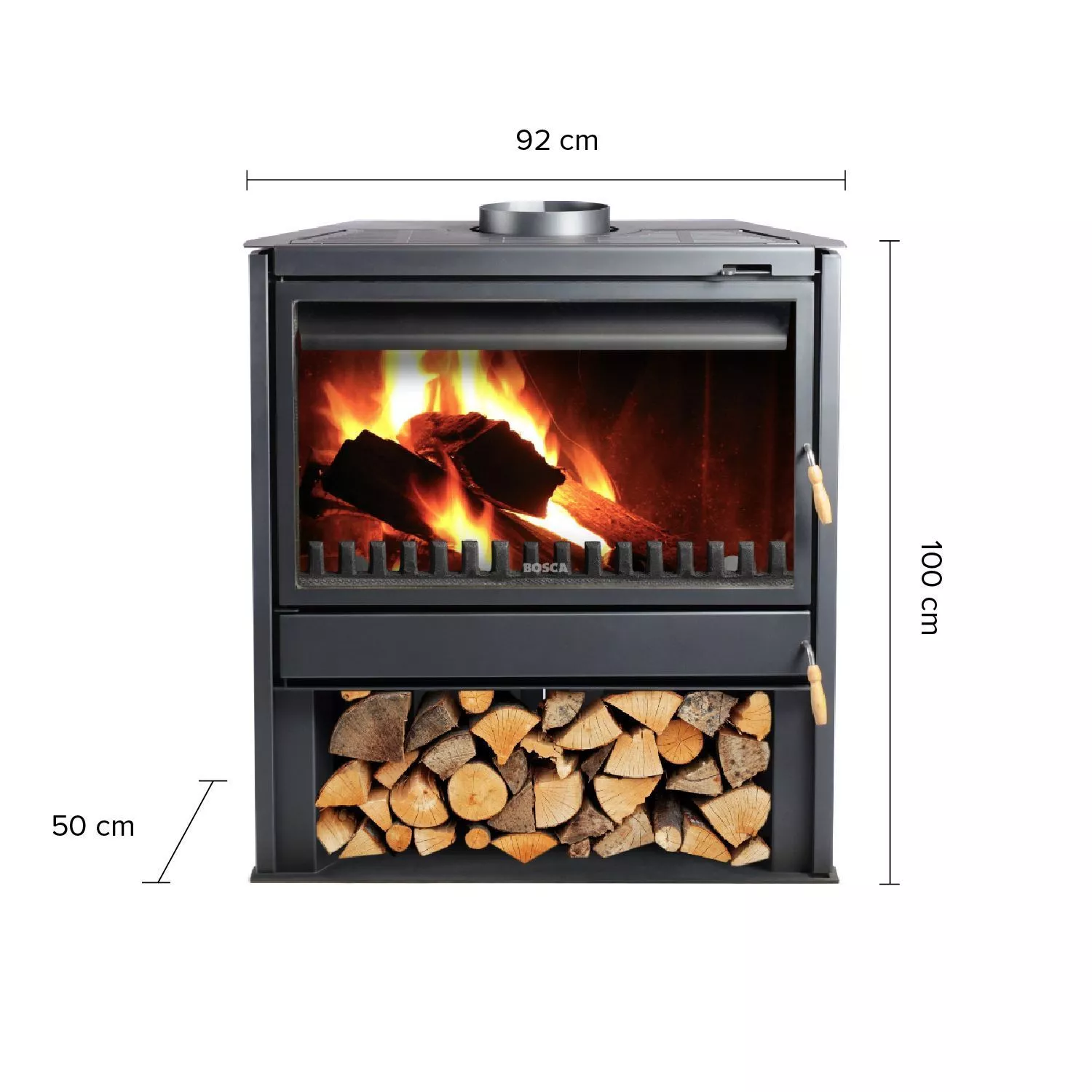 Chimenea Bosca freestanding 850 + Kit Instalacion