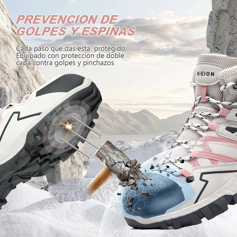 NIEION Botas De Seguridad Zapatos De Seguridad Para Mujer Botas Para Mujer Industrial Ligeros Para Mujer Transpirables Botas De Trabajo Para Hombre,Anti-Smash Anti-Puncture Botas