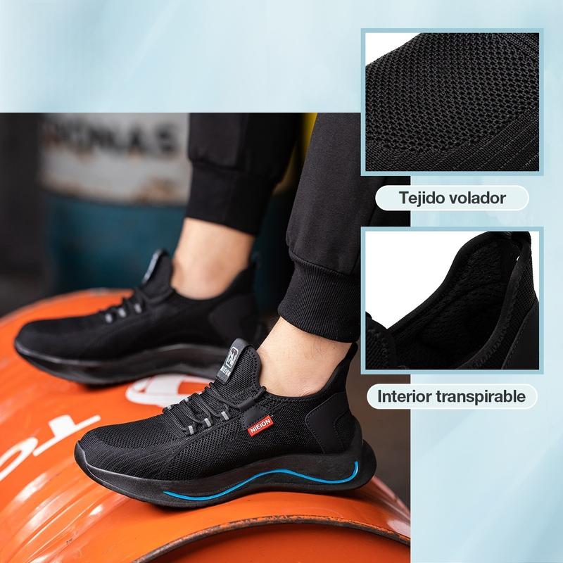 NIEION Zapatos De Seguridad Mujer Zapatillas Mujer Trabajo Tenis Sport Industriale De Fibra  Industrial Trabajo Ligero Tenis Para Mujer Y Hombre Work Shoes Para Hombre Y Mujer