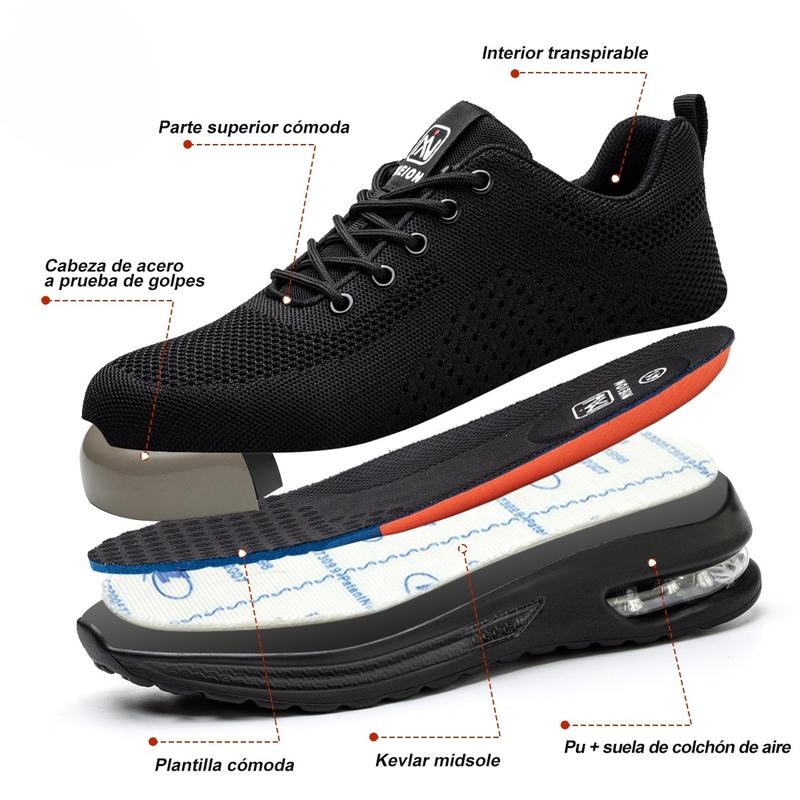 NIEION Zapatos De Seguridad, Tenis De Seguridad, Anti-Smash Anti-Puncture, Zapatos De Seguridad Para Mujer, Zapatos De Seguridad Para Hombre, Zapatos De Trabajo Para Mujer Y Hombre