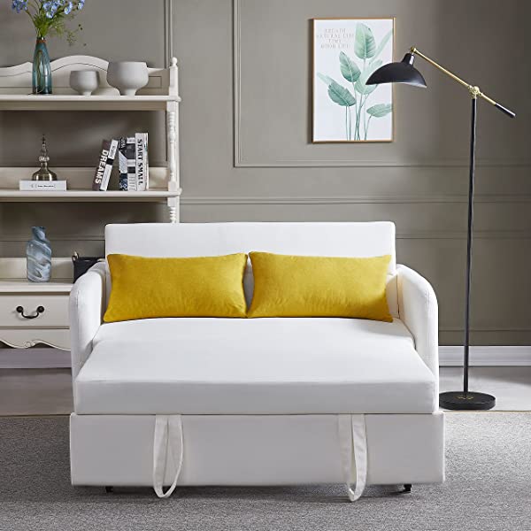 Sofá cama convertible multifuncional 3 en 1 tamaño Queen, cómodo sofá cama extraíble de terciopelo de 63,8"