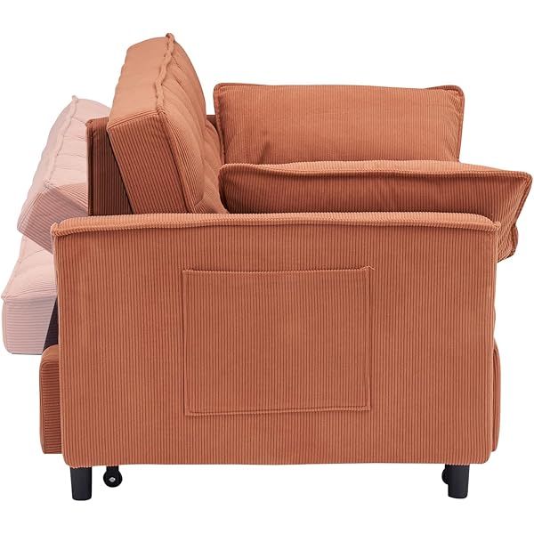 Sofá cama convertible multifuncional 3 en 1 tamaño Queen, cómodo sofá cama extraíble de terciopelo de 63,8"