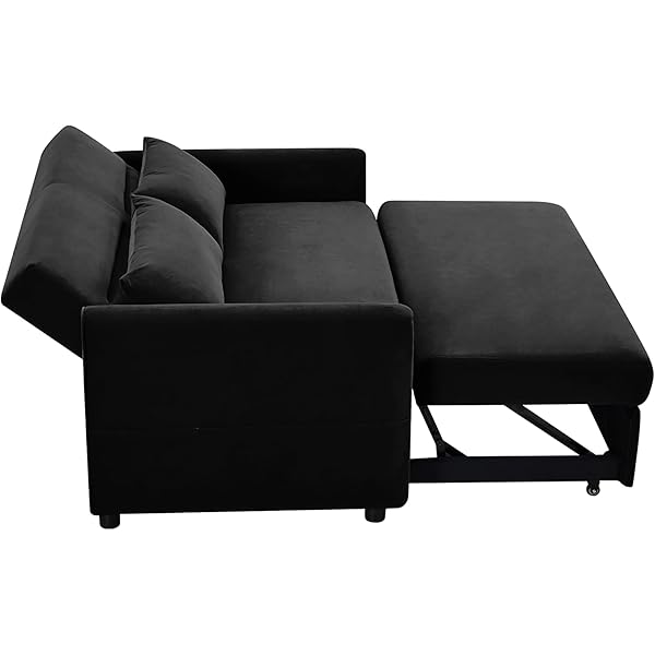 Sofá cama convertible multifuncional 3 en 1 tamaño Queen, cómodo sofá cama extraíble de terciopelo de 63,8"