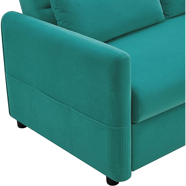 Sofá cama convertible multifuncional 3 en 1 tamaño Queen, cómodo sofá cama extraíble de terciopelo de 63,8"