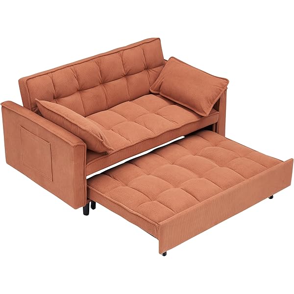 Sofá cama convertible multifuncional 3 en 1 tamaño Queen, cómodo sofá cama extraíble de terciopelo de 63,8"