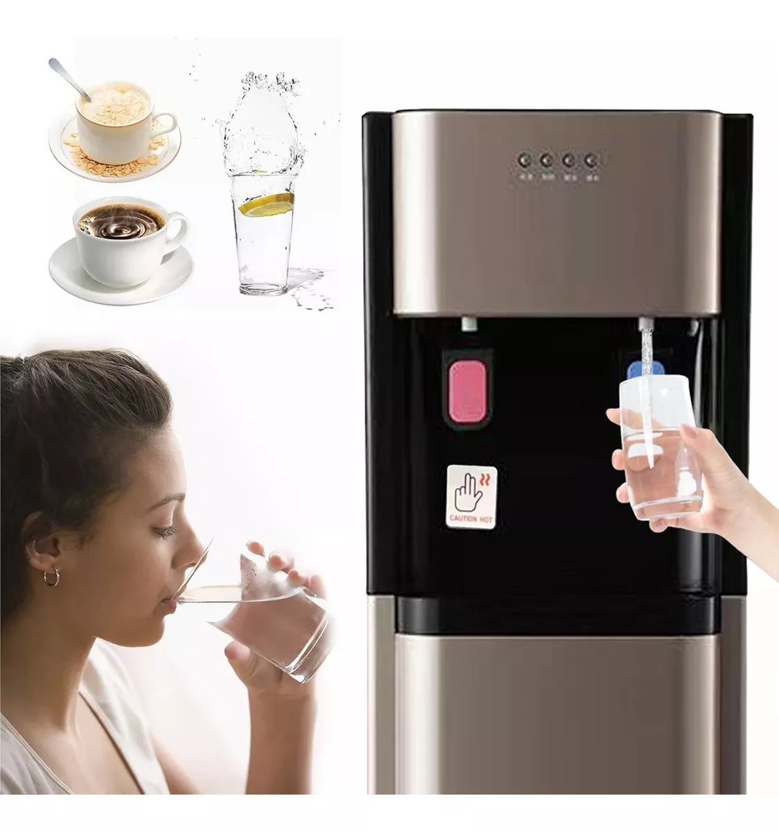 Dispensador eléctrico de agua fría y caliente botella de agua oculta-----Llave hexagonal en forma de copo de nieve