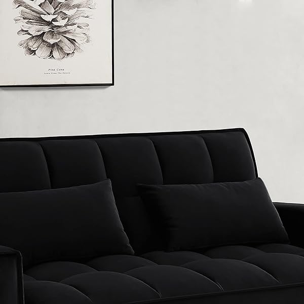 Sofá cama convertible multifuncional 3 en 1 tamaño Queen, cómodo sofá cama extraíble de terciopelo de 63,8"
