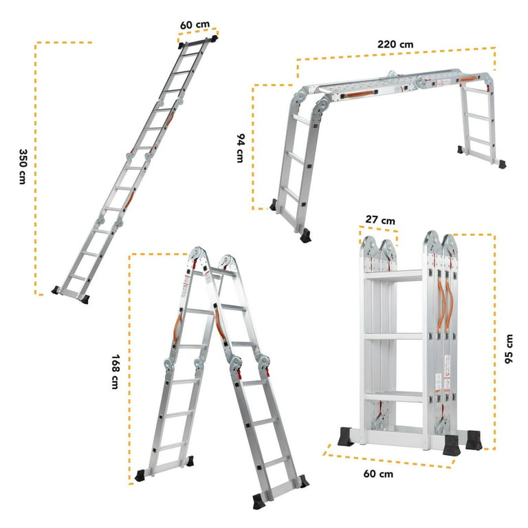 Escalera Multiposiciones De Aluminio 3.5 Metros 12 Peldaños Kingsman KMEM35-toalla de limpieza