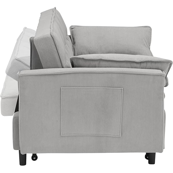 Sofá cama convertible multifuncional 3 en 1 tamaño Queen, cómodo sofá cama extraíble de terciopelo de 63,8"
