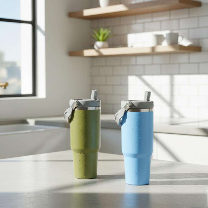 Vaso Tumbler Mug Termico Botella Agua Buffer Acero Inox 600ML Libre de BPA con Sistema de Doble Pared para Temperatura Ideal por Horas HYF-2002