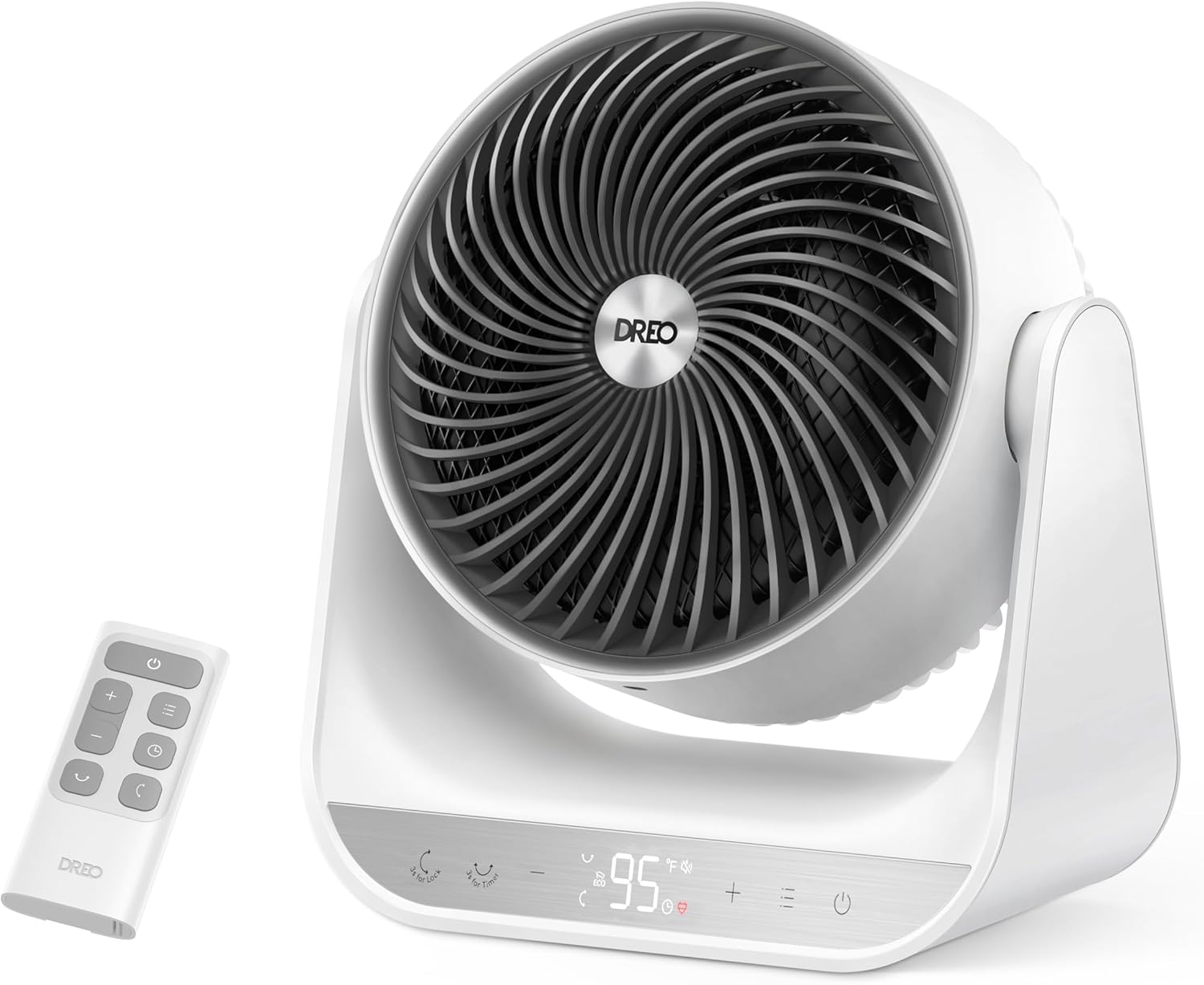 Calefactor de ambiente completo DREO 714, calefacción oscilante 3D (60° vertical y 90° horizontal), circulador de largo alcance (12 pies/s), 3 ajustes de calor y 3 de ventilador; calefactor portátil para interiores (dormitorio, oficina), color negro.