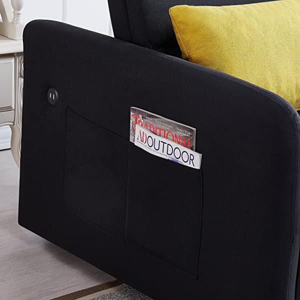 Sofá cama convertible multifuncional 3 en 1 tamaño Queen, cómodo sofá cama extraíble de terciopelo de 63,8"