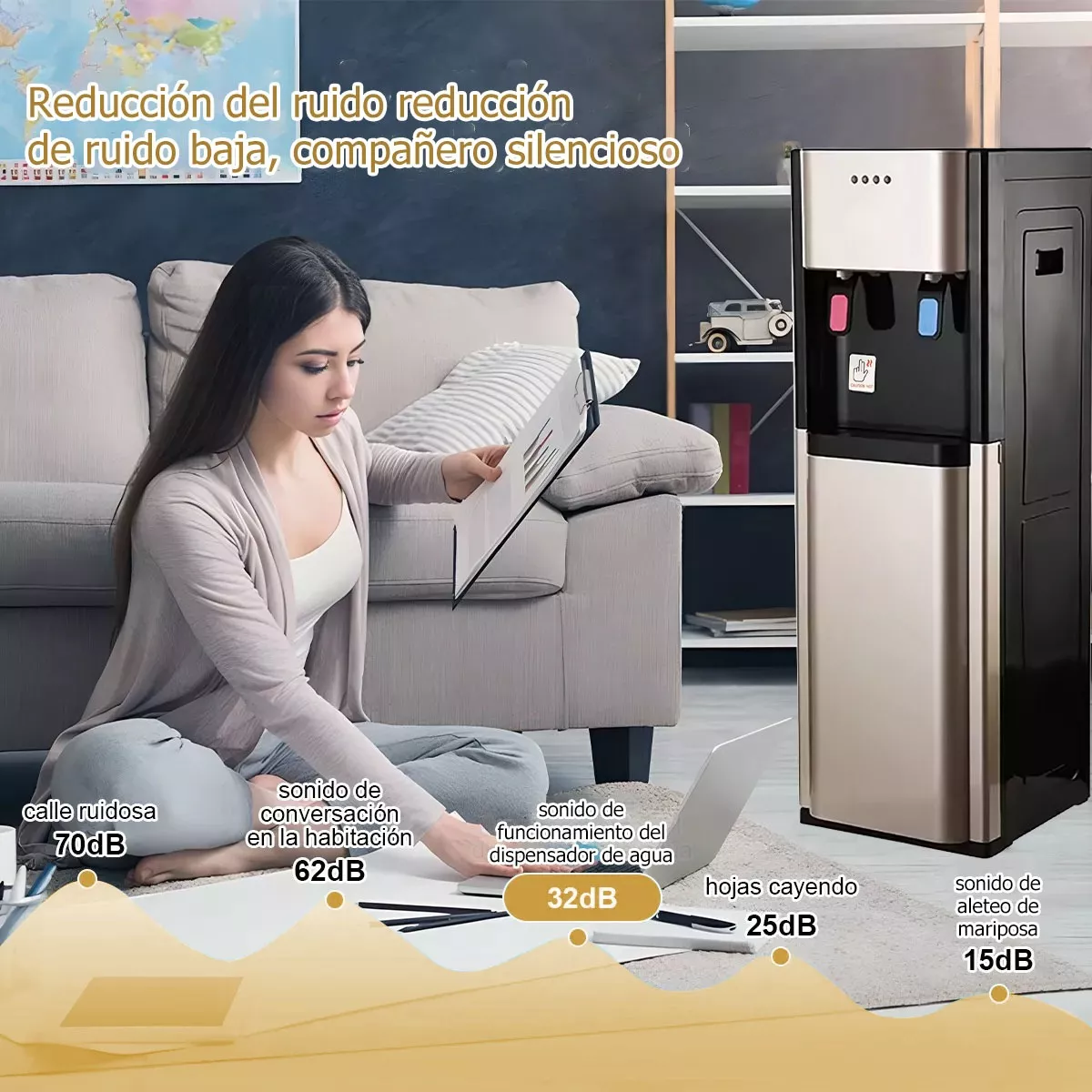 Dispensador eléctrico de agua fría y caliente botella de agua oculta-----Llave hexagonal en forma de copo de nieve